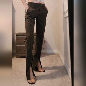 Front slit pants